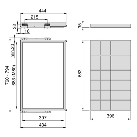 Półka szuflada organizer do szafy 800MM HACK EMUCA Kaszmir