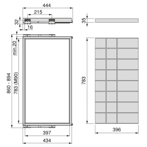 Półka szuflada organizer do szafy 900MM HACK EMUCA Kaszmir