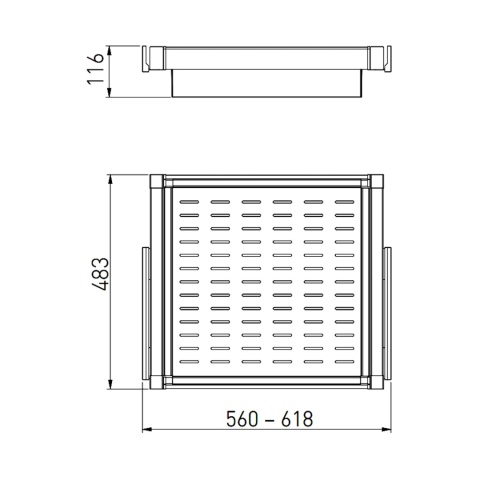 Szuflada kosz metalowy do szafy garderoby 600MM ELITE Biały GTV