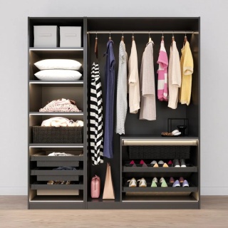 Szuflada kosz metalowy do szafy garderoby 600MM ELITE Czarny GTV