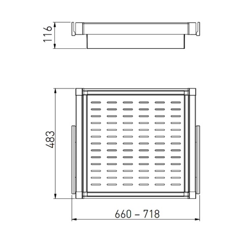 Szuflada kosz metalowy do szafy garderoby 700MM ELITE Biały GTV