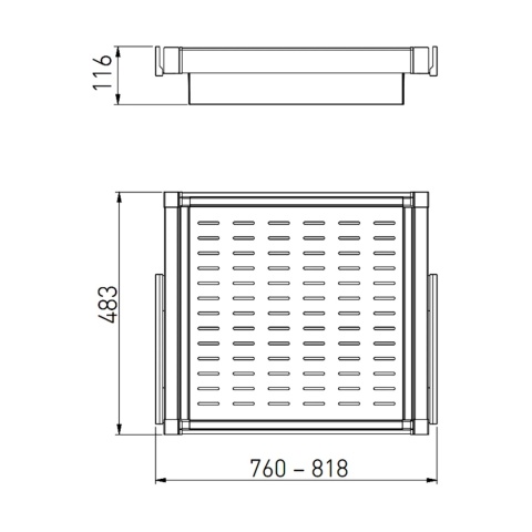 Szuflada kosz metalowy do szafy garderoby 800MM ELITE Czarny GTV