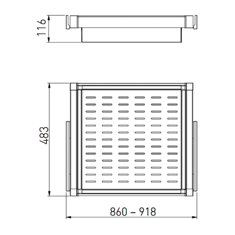 Szuflada kosz metalowy do szafy garderoby 900MM ELITE Antracyt GTV