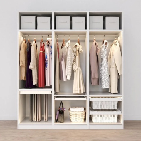 Szuflada kosz rattanowy do szafy garderoby 600MM ELITE Biały GTV