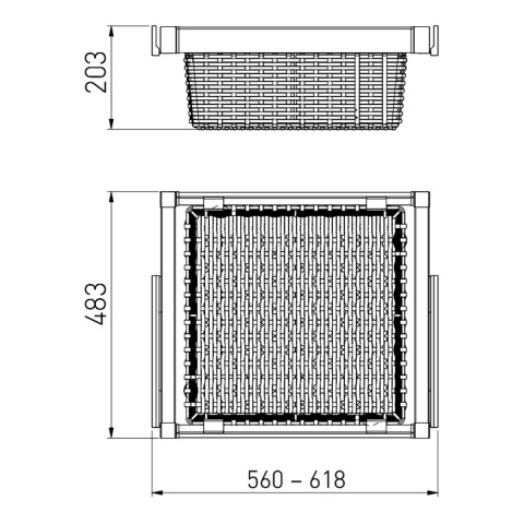 Szuflada kosz rattanowy do szafy garderoby 600MM ELITE Biały GTV