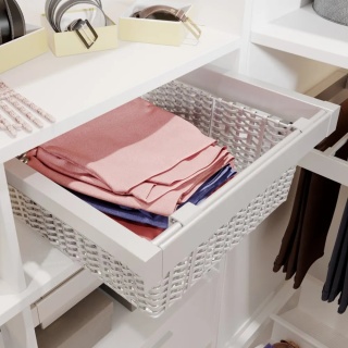 Szuflada kosz rattanowy do szafy garderoby 900MM ELITE Biały GTV