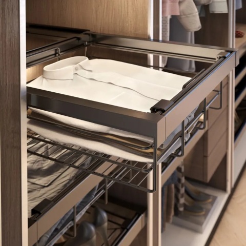 Szuflada kosz wielofunkcyjny do szafy garderoby 600MM ELITE Antracyt GTV