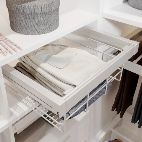 Szuflada kosz wielofunkcyjny do szafy garderoby 600MM ELITE Biały GTV