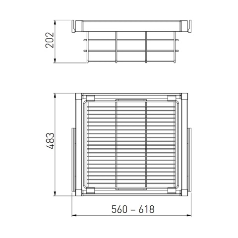 Szuflada kosz wielofunkcyjny do szafy garderoby 600MM ELITE Czarny GTV