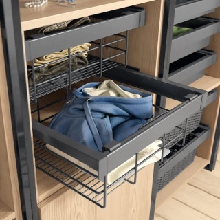 Szuflada kosz wielofunkcyjny do szafy garderoby 700MM ELITE Antracyt GTV