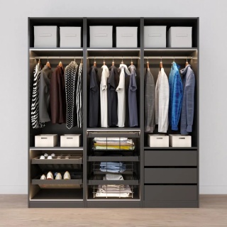 Szuflada kosz wielofunkcyjny do szafy garderoby 800MM ELITE Czarny GTV