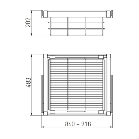 Szuflada kosz wielofunkcyjny do szafy garderoby 900MM ELITE Czarny GTV