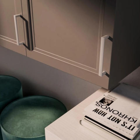 Uchwyt meblowy do szafek Aldaia rozstaw 128mm Nikiel satynowy EMUCA - 25 Sztuk