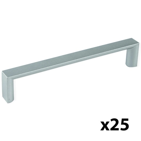 Uchwyt meblowy do szafek Aldaia rozstaw 128mm Szary metaliczny EMUCA - 25 Sztuk