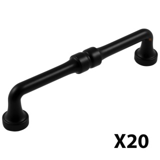 Uchwyt meblowy do szafek Baghdad rozstaw 128mm Czarny EMUCA - 20 SZT