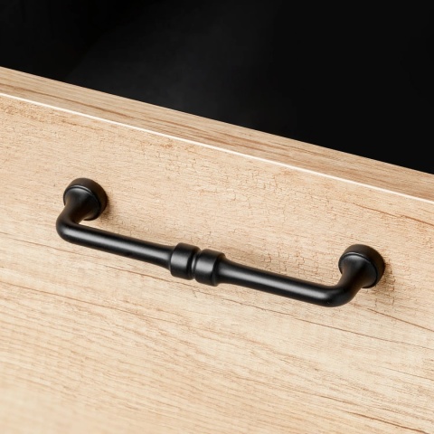 Uchwyt meblowy do szafek Baghdad rozstaw 128mm Czarny EMUCA - 20 SZT