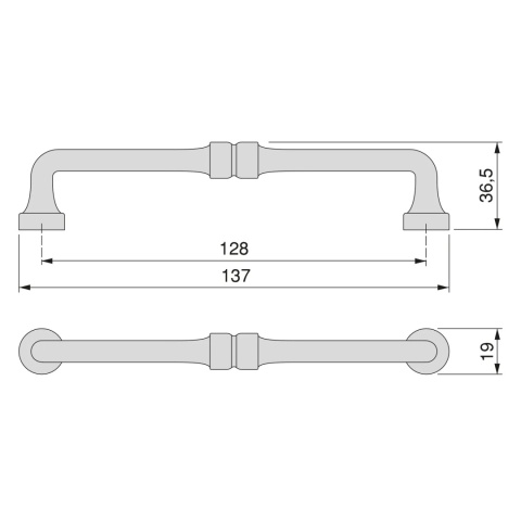 Uchwyt meblowy do szafek Baghdad rozstaw 128mm Czarny EMUCA - 20 SZT