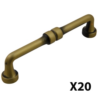 Uchwyt meblowy do szafek Baghdad rozstaw 128mm Stare złoto EMUCA - 20 Sztuk