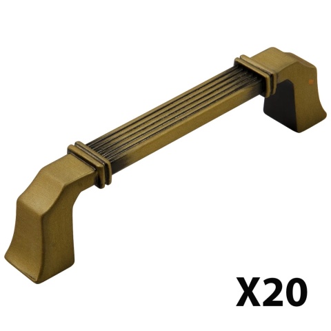 Uchwyt meblowy do szafek Bangkok rozstaw 160mm stare złoto EMUCA - 20 Sztuk