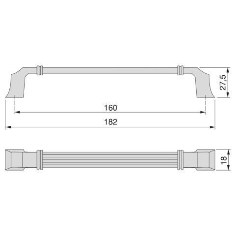 Uchwyt meblowy do szafek Bangkok rozstaw 160mm stare złoto EMUCA - 20 Sztuk