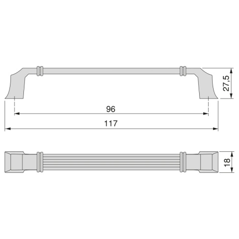 Uchwyt meblowy do szafek Bangkok rozstaw 96mm stare złoto EMUCA - 20 Sztuk