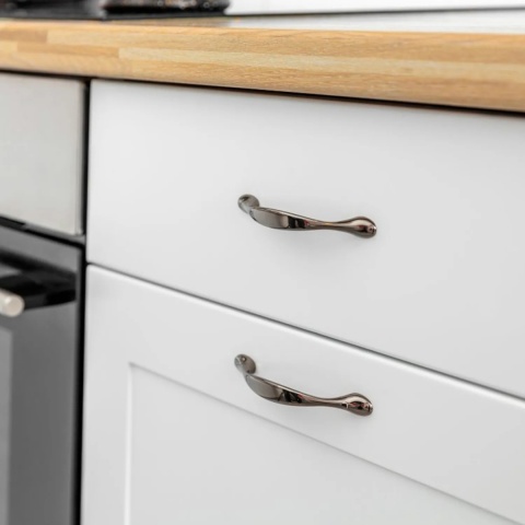 Uchwyt meblowy do szafek Camaio rozstaw 96mm Czarny chrom GTV