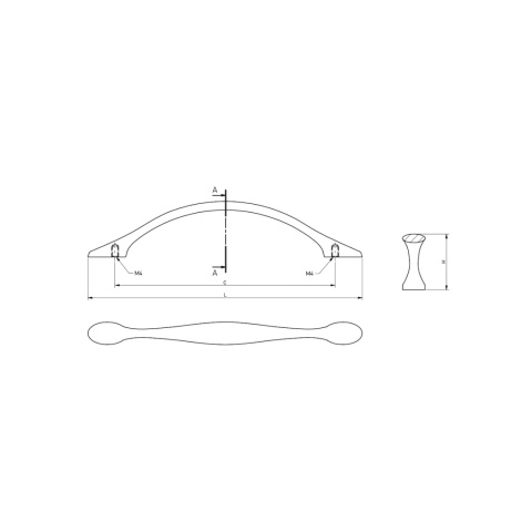 Uchwyt meblowy do szafek Camaio rozstaw 96mm Czarny chrom GTV
