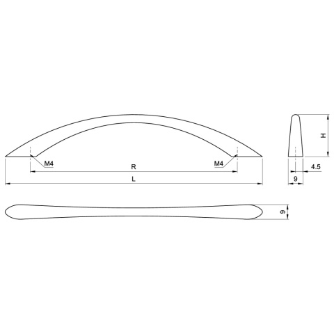 Uchwyt meblowy do szafek LCK-02 rozstaw 128mm Satyna LEBA