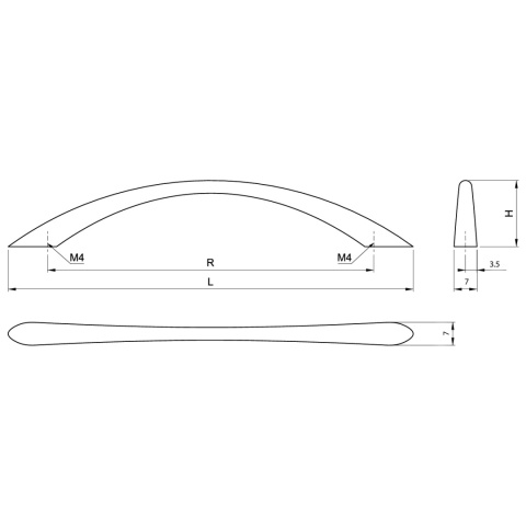 Uchwyt meblowy do szafek LCK-02 rozstaw 96mm Biały LEBA