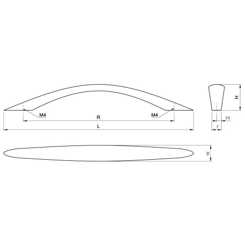 Uchwyt meblowy do szafek LCK-03 rozstaw 96mm Satyna LEBA