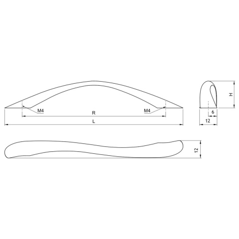 Uchwyt meblowy do szafek LCK-08 rozstaw 96mm Satyna LEBA