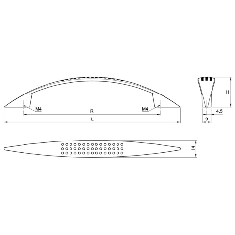 Uchwyt meblowy do szafek LCK-09 rozstaw 96mm Satyna LEBA