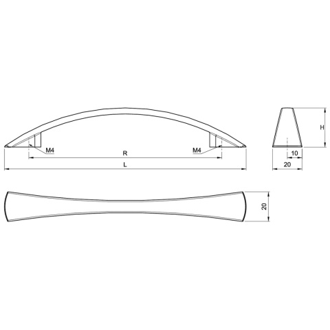 Uchwyt meblowy do szafek LCK-12 rozstaw 128mm Satyna LEBA