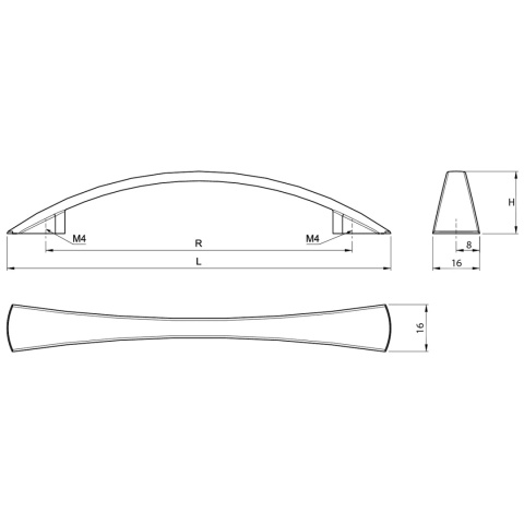 Uchwyt meblowy do szafek LCK-12 rozstaw 96mm Chrom LEBA