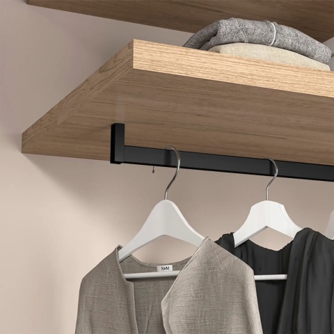 Drążek ubraniowy do szafy LUXE Czarny Emuca