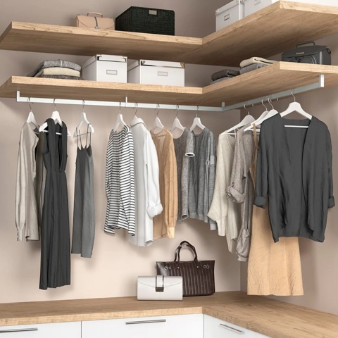 Drążek ubraniowy do szafy LUXE Mat Emuca