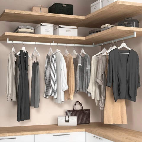 Środkowy uchwyt drążka do szafy LUXE Mat Emuca