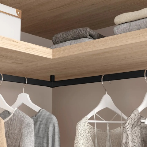 Uchwyt kątowy drążka do szafy LUXE Czarny Emuca