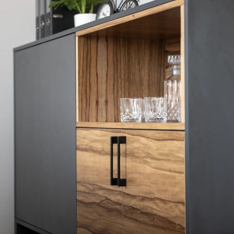 Uchwyt meblowy do szafek LCK-165 rozstaw 480mm Czarny LEBA