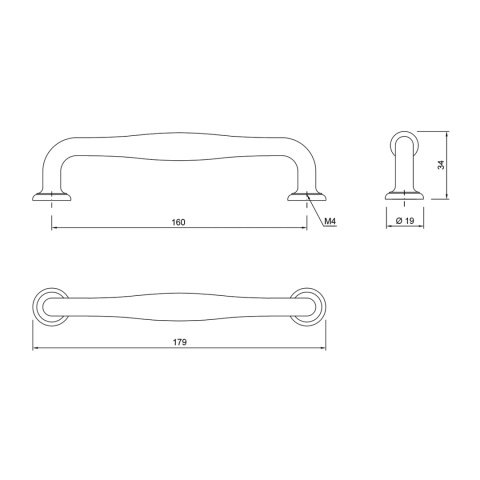 Uchwyt meblowy do szafek LCK-70 rozstaw 160mm Czarny LEBA