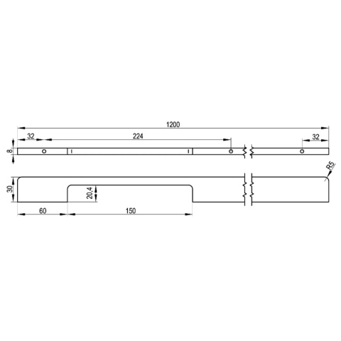 Uchwyt meblowy do szafek LINO L-1200mm Złoty szczotkowany REJS