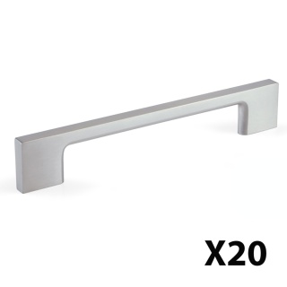 Uchwyt meblowy do szafek Montreal rozstaw 128mm Nikiel satynowy EMUCA - 20 Sztuk