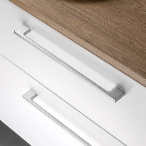 Uchwyt meblowy do szafek Montreal rozstaw 128mm Nikiel satynowy EMUCA - 20 Sztuk