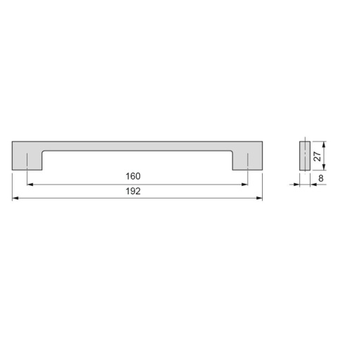 Uchwyt meblowy do szafek Montreal rozstaw 160mm Chrom EMUCA - 20 Sztuk