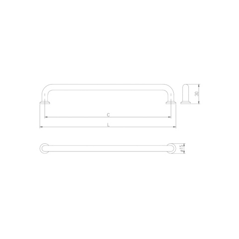 Uchwyt meblowy do szafek Nord rozstaw 128mm Czarny GTV