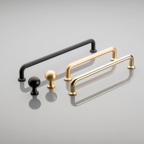 Uchwyt meblowy do szafek Nord rozstaw 192mm Czarny GTV