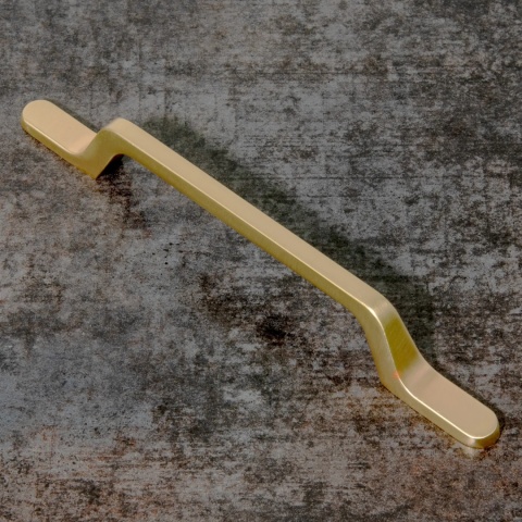 Uchwyt meblowy do szafek U098 rozstaw 128mm Złoty szczotkowany AMIX