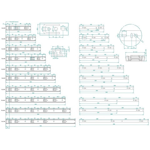 Prowadnica kulkowa do szuflad H-45 L-250 REJS