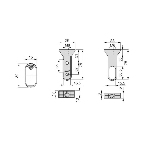 Drążek ubraniowy do szafy SILK 75cm 2SZT Mat Emuca