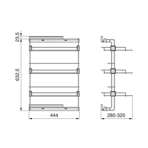 Kosz Cargo HACK na buty BOCZNY LEWY kaszmir Emuca